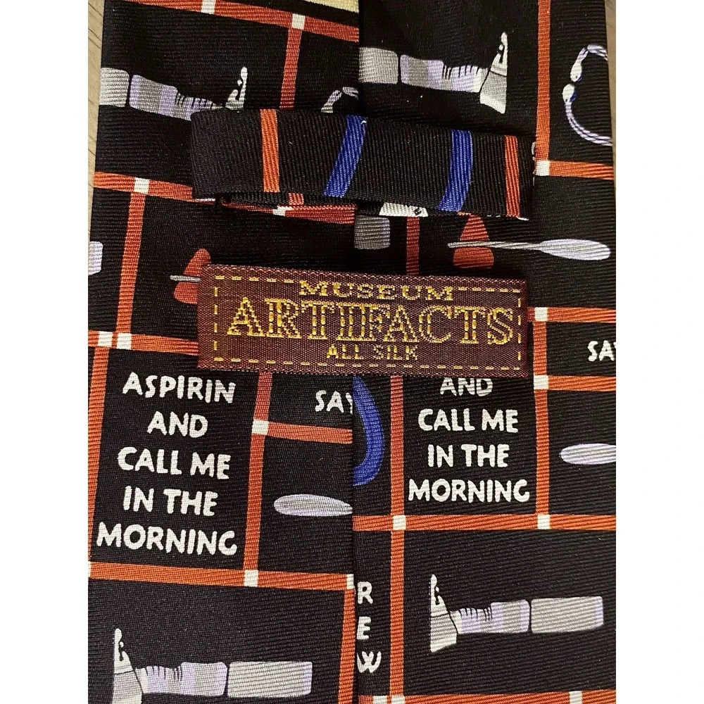 Men's Museum Artifacts Multicolor Doctor Squares Necktie 4